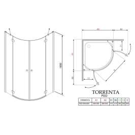 Душевой уголок Radaway Torrenta PDD 90 прозрачное стекло